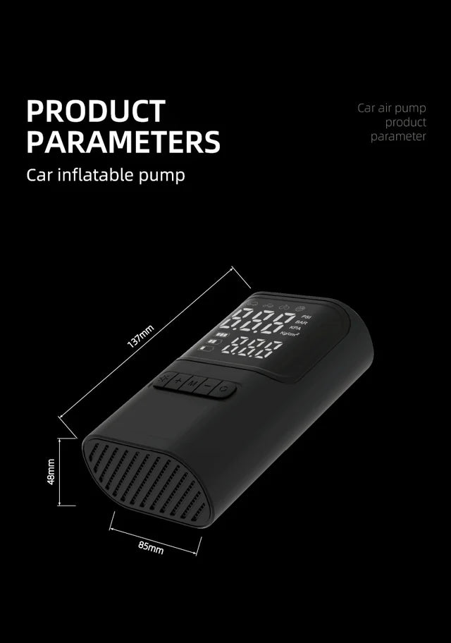 S72 Mini Compressore Portatile Gonfiaggio Rapido Auto Stop