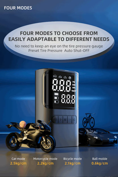 S72 Mini Compressore Portatile Gonfiaggio Rapido Auto Stop