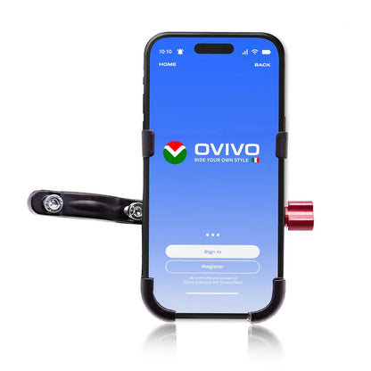 Supporto per telefono OVIVO 360 girevole interamente in lega di alluminio per bici